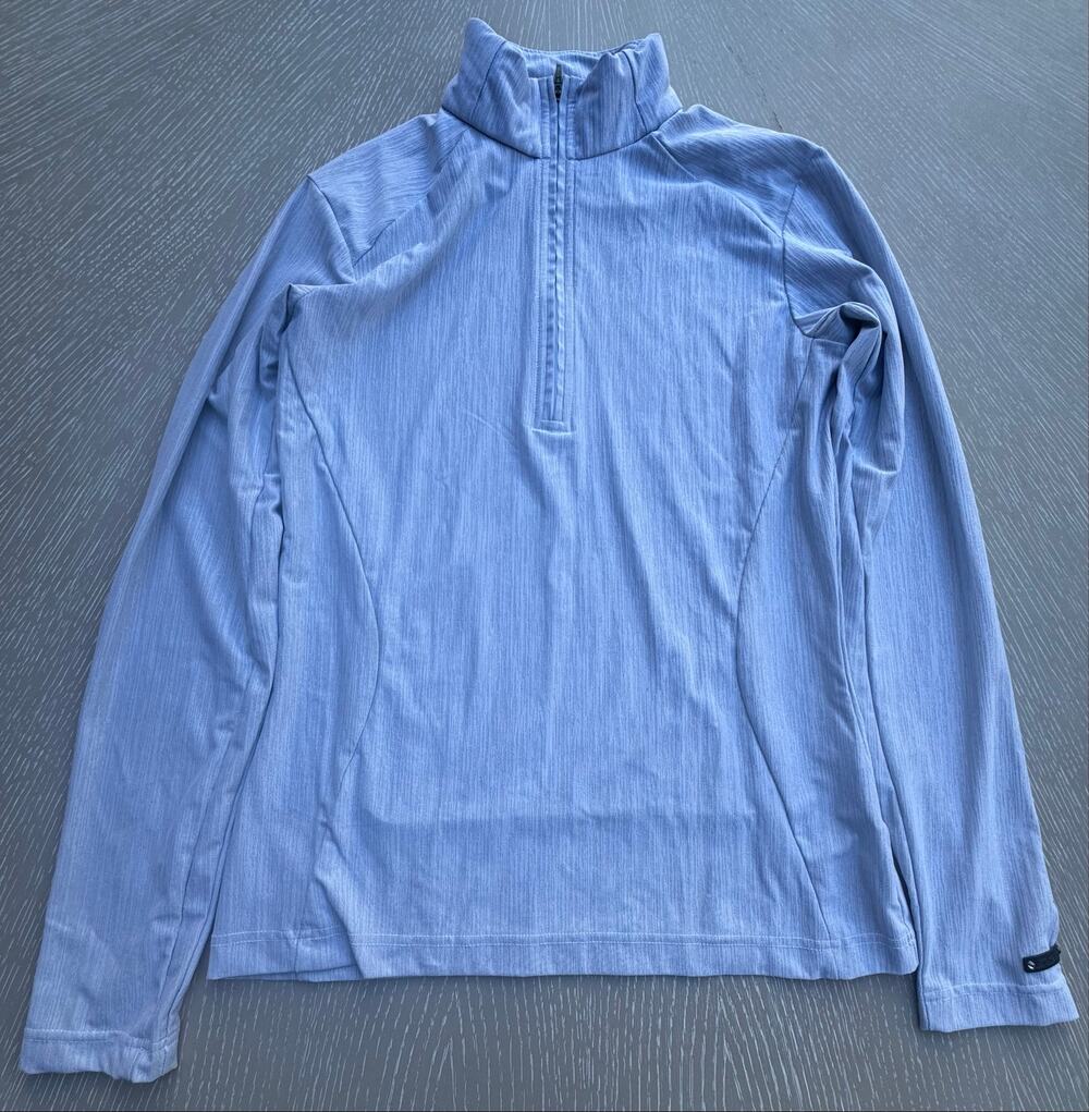 Spyder Girls 12 Gray Ribbed Space Dye 1/4 Zip Pullover Base Layer